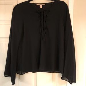 Forever 21 Lace Up front/Bell Sleeves SIZE S